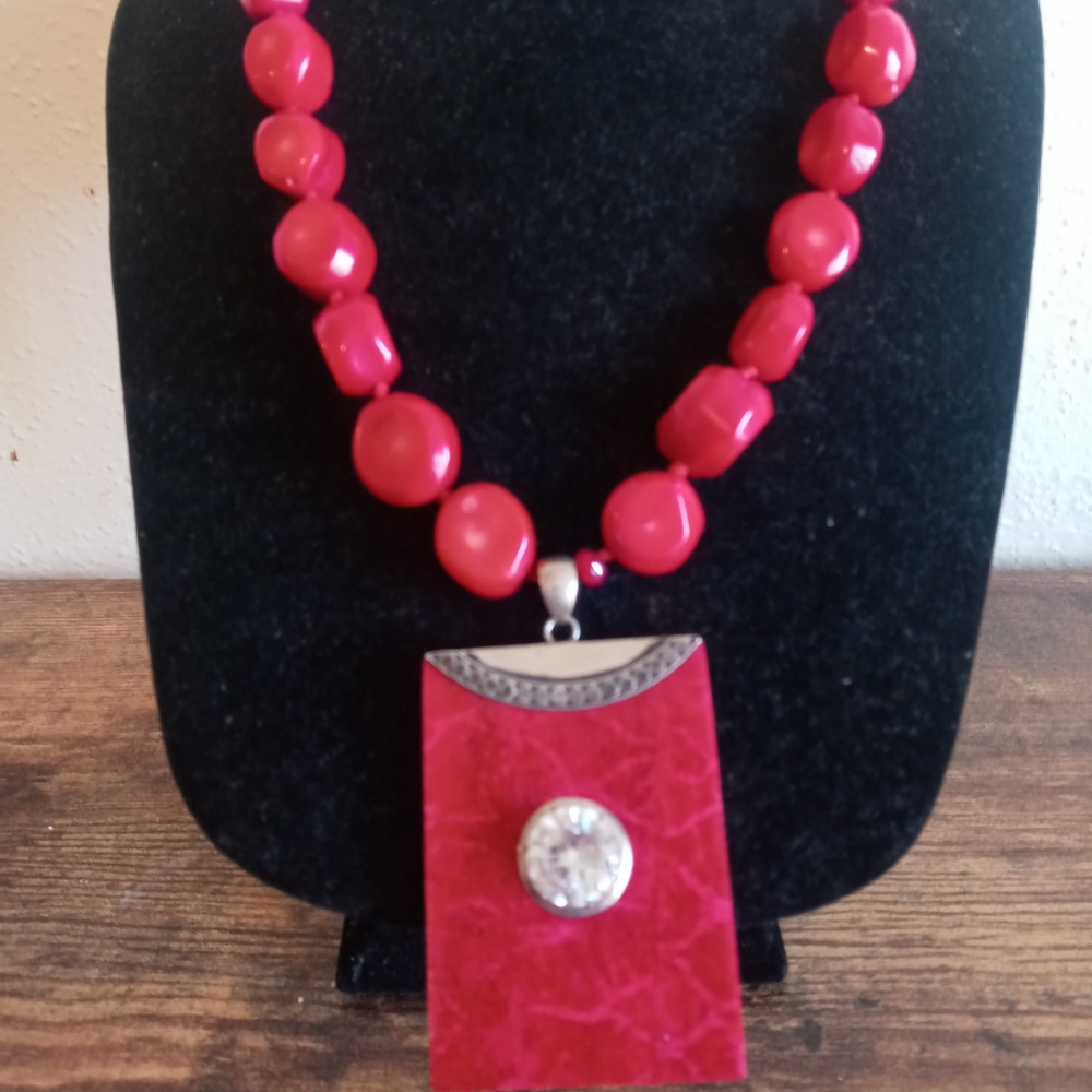 Coral/Silver Necklace